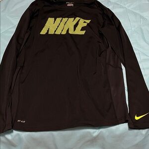Nike Black Dri-FIT Shirt with Vibrant Green Accents & Logo